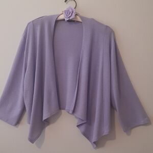 Mandee Lavender Open-Front Draped Cardigan size x-large